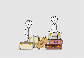 Image showing suitcases with two persons