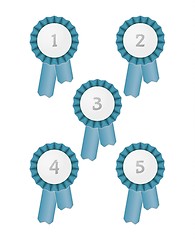 Image showing five award ribbons