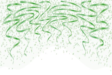 Image showing falling green confetti