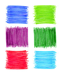Image showing Abstract color drawn elements for design