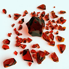 Image showing piece of amber on white background