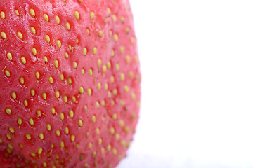 Image showing Close up strawberry in a cold ice
