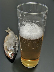 Image showing Beer and fish