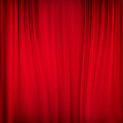 Image showing Close view of a red curtain. EPS 10