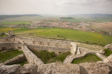 Image showing Spissky castle - Look from tower to south and courtyards