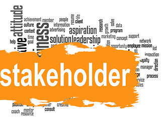 Image showing Stakeholder word cloud with yellow banner