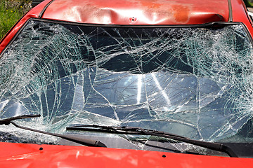 Image showing Broken Windshield