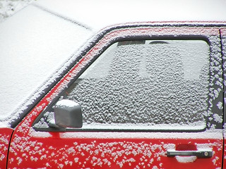 Image showing Red snow car