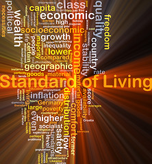 Image showing Standard of living background concept glowing