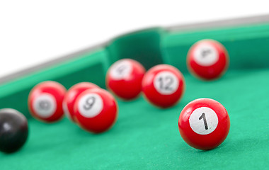 Image showing Snooker balls