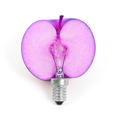 Image showing Apple lightbulb, concept of green energy