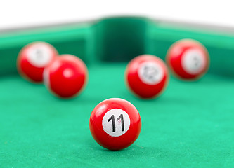 Image showing Snooker balls