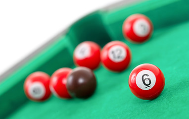 Image showing Snooker balls