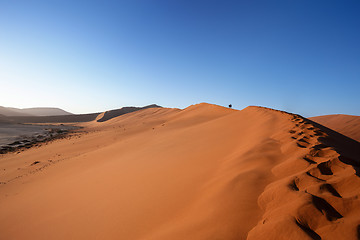 Image showing dune in Hidden Vlei in Namib desert 