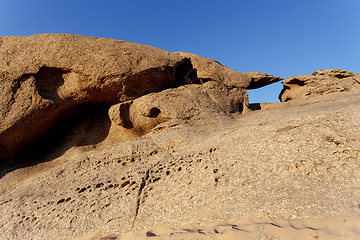 Image showing Rock formation in Namib desert in sunset, landscape