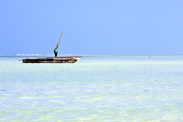 Image showing beach   in zanzibar       sand isle  sky  and  