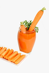 Image showing Glass of carrot juice