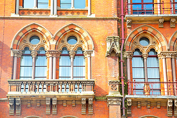 Image showing old wall architecture in  brick exterior    