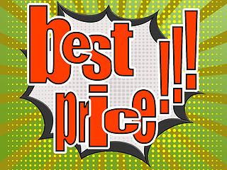 Image showing Best price comic speech bubble