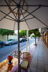 Image showing Tossa de Mar, Catalonia, Spain, 23.06.2013, cafe on Avinguda Cos