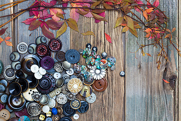 Image showing colorful vintage buttons