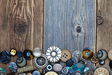 Image showing set of vintage buttons with copy space