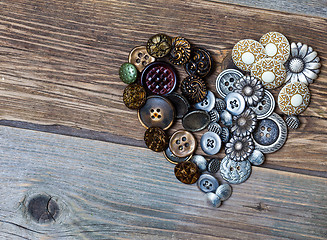 Image showing Heart from vintage classical buttons