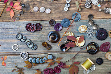 Image showing placer of colorful vintage buttons