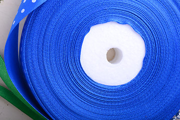 Image showing close up of blue ribbon
