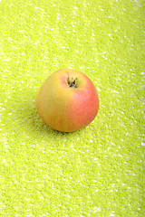 Image showing fresh apple on green background