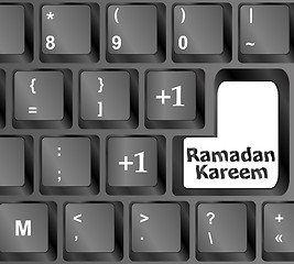 Image showing Computer keyboard with ramadan kareem word on it