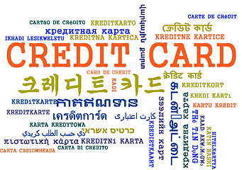 Image showing Credit card multilanguage wordcloud background concept