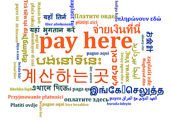 Image showing Pay here multilanguage wordcloud background concept