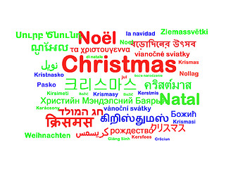 Image showing Christmas multilanguage wordcloud background concept