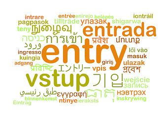 Image showing Entry multilanguage wordcloud background concept