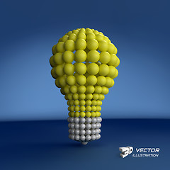 Image showing Lightbulb. Idea concept. 3d vector illustration. 