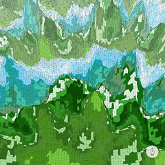 Image showing Abstract landscape background. Mosaic. 