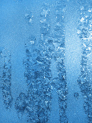 Image showing Ice pattern on winter glass