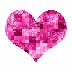 Image showing Abstract heart with bright mosaic pattern 