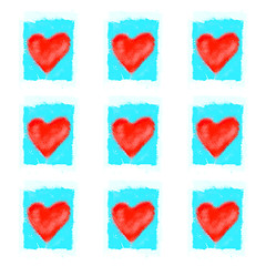 Image showing Bright red abstract hearts 