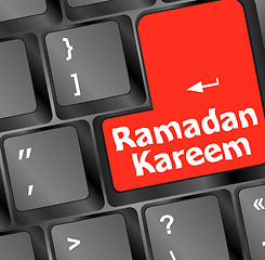 Image showing Computer keyboard with ramadan kareem word on it