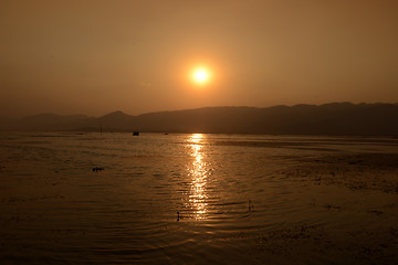 Image showing ASIA MYANMAR INLE LAKE LANDSCAPE SUNRISE