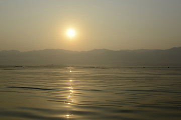 Image showing ASIA MYANMAR INLE LAKE LANDSCAPE SUNRISE