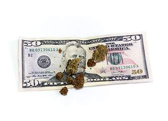 Image showing money and marijuana