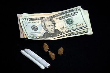 Image showing money with pot on black