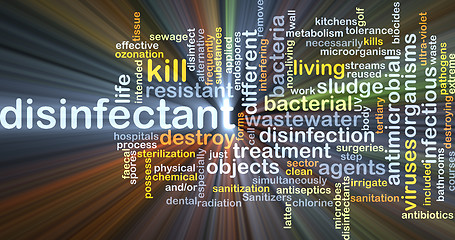 Image showing Disinfectant background concept glowing