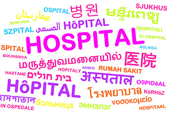 Image showing hospital multilanguage wordcloud background concept