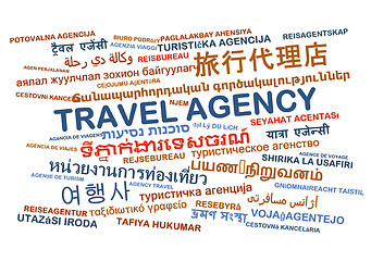 Image showing travel agency multilanguage wordcloud background concept