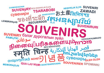 Image showing souvenirs multilanguage wordcloud background concept