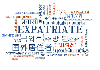 Image showing expatriate multilanguage wordcloud background concept